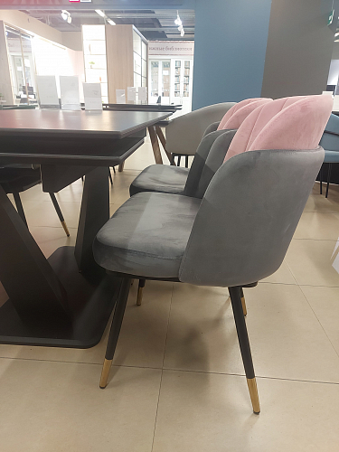 Керамический стол Кели 140(200)х80х76 серый мрамор / черный из шоурума 2